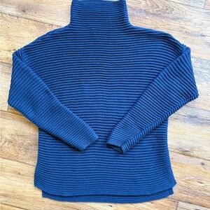 Vince Camuto Navy Ribbed Mock Neck Sweater - Size M